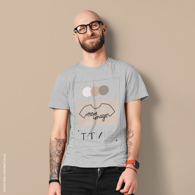 T-shirt Homme Gris Chiné